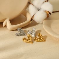 1 Pair Simple Style Heart Shape Polishing Plating 304 Stainless Steel 18K Gold Plated Ear Studs main image 1