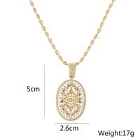 Simple Style Commute Cross Devil's Eye Copper Plating Inlay Zircon 18k Gold Plated Pendant Necklace main image 2