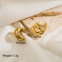 1 Pair Simple Style Classic Style C Shape Plating Stainless Steel 14k Gold Plated Ear Studs sku image 7