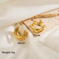 1 Pair Simple Style Classic Style C Shape Plating Stainless Steel 14k Gold Plated Ear Studs sku image 6