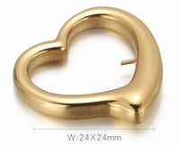 1 Piece Stainless Steel 18K Gold Plated Heart Shape main image 2