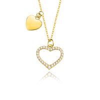 Elegant Simple Style Heart Shape Sterling Silver Plating Inlay Zircon Pendant Necklace main image 6