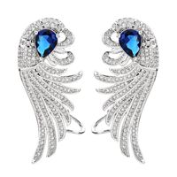 1 Pair Glam Luxurious Wings Plating Inlay Copper Zircon 18K Gold Plated Ear Studs main image 5