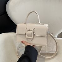 Women's Pu Leather Solid Color Vintage Style Square Flip Cover Shoulder Bag Handbag Crossbody Bag main image 4