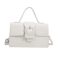 Women's Pu Leather Solid Color Vintage Style Square Flip Cover Shoulder Bag Handbag Crossbody Bag sku image 4