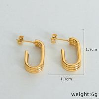 1 Pair Simple Style Geometric Plating Titanium Steel 18k Gold Plated Ear Studs main image 2