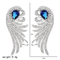1 Pair Luxurious Wings Plating Inlay Copper Zircon White Gold Plated Ear Studs main image 3