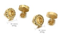 1 Pair Simple Style Round Plating Stainless Steel 18K Gold Plated Ear Studs main image 2