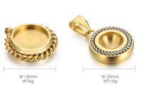 1 Piece Stainless Steel 18K Gold Plated Round main image 2