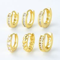 1 Piece Cute Sweet Round Plating Inlay Brass Zircon 18k Gold Plated Silver Plated Earrings main image 1