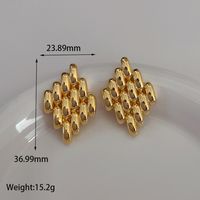1 Pair Ig Style Rhombus Plating Copper 18k Gold Plated Ear Studs main image 2