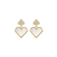 1 Pair Sweet Heart Shape Plating Copper Gold Plated Drop Earrings main image 6