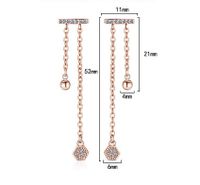 1 Pair Elegant Simple Style Geometric Tassel Inlay Copper Zircon Drop Earrings main image 2