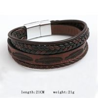Classic Style Solid Color Pu Leather Alloy Men's Bracelets main image 5