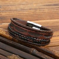 Classic Style Solid Color Pu Leather Alloy Men's Bracelets main image 6