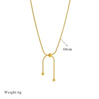 Titanium Steel 18K Gold Plated Korean Style Plating Solid Color No Inlaid Necklace main image 4