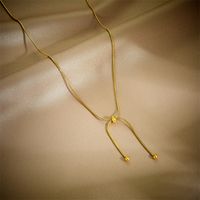Titanium Steel 18K Gold Plated Korean Style Plating Solid Color No Inlaid Necklace main image 2