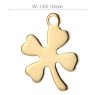 1 Piece Stainless Steel 18K Gold Plated Four Leaf Clover main image 2