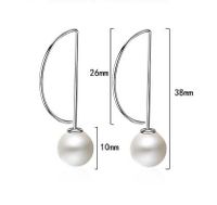 1 Pair Lady Simple Style Geometric Plating Copper White Gold Plated Drop Earrings main image 2