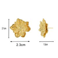 1 Pair Lady Flower Plating Copper 18k Gold Plated Ear Studs main image 3