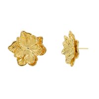 1 Pair Lady Flower Plating Copper 18k Gold Plated Ear Studs sku image 2