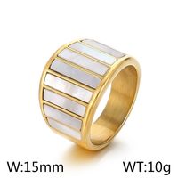 Titan Stahl 18 Karat Vergoldet Einfacher Stil Überzug Inlay Geometrisch Hülse Ringe sku image 5