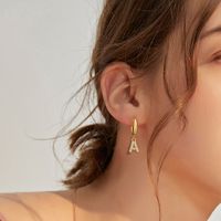 1 Piece Streetwear Letter Plating Inlay 304 Stainless Steel Copper Zircon Drop Earrings main image 9