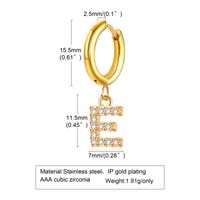 1 Piece Streetwear Letter Plating Inlay 304 Stainless Steel Copper Zircon Drop Earrings sku image 7