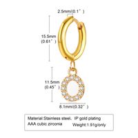 1 Piece Streetwear Letter Plating Inlay 304 Stainless Steel Copper Zircon Drop Earrings sku image 15