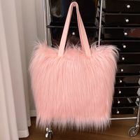 Femmes Peluche Couleur Unie De Base Style Vintage Carré Boucle Magnétique Sac D'épaule Sac Sous Les Bras main image 4