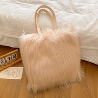 Women's Plush Solid Color Basic Vintage Style Square Magnetic Buckle Shoulder Bag Underarm Bag main image 5