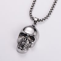 Classic Style Skull 304 Stainless Steel Men's Pendant Necklace sku image 1