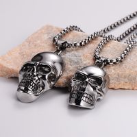 Classic Style Skull 304 Stainless Steel Men's Pendant Necklace main image 3