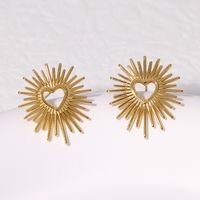 1 Pair Simple Style Heart Shape Plating 304 Stainless Steel 18K Gold Plated Ear Studs main image 1