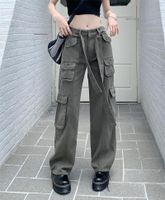 Women's Street Streetwear Solid Color Full Length Patchwork Casual Pants Cargo Pants main image 2