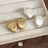 1 Pair Lady Solid Color Plating Alloy White Gold Plated Gold Plated Ear Studs main image 2