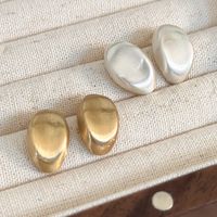 1 Pair Lady Solid Color Plating Alloy White Gold Plated Gold Plated Ear Studs main image 4