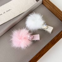 Women's Lady Solid Color Hairball Hair Clip main image 5
