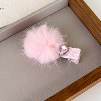 Women's Lady Solid Color Hairball Hair Clip sku image 2
