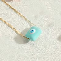 Wholesale Vintage Style Simple Style Devil's Eye Copper Inlay Zircon Pendant Necklace sku image 6