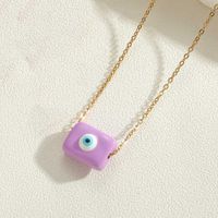 Wholesale Vintage Style Simple Style Devil's Eye Copper Inlay Zircon Pendant Necklace sku image 7