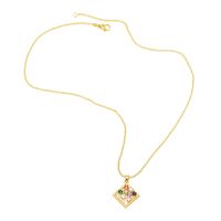 Sweet Heart Shape Copper Plating Inlay Zircon 18k Gold Plated Necklace main image 7