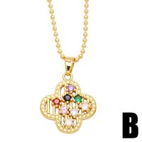Sweet Heart Shape Copper Plating Inlay Zircon 18k Gold Plated Necklace main image 5