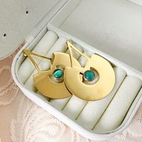 1 Pair Lady Cherry Plating Inlay 304 Stainless Steel Glass Stone 14K Gold Plated Drop Earrings main image 1