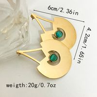 1 Pair Lady Cherry Plating Inlay 304 Stainless Steel Glass Stone 14K Gold Plated Drop Earrings main image 3