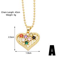 Sweet Heart Shape Copper Plating Inlay Zircon 18k Gold Plated Necklace sku image 1