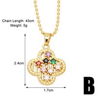 Sweet Heart Shape Copper Plating Inlay Zircon 18k Gold Plated Necklace sku image 2