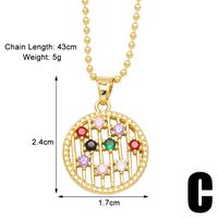Sweet Heart Shape Copper Plating Inlay Zircon 18k Gold Plated Necklace sku image 3