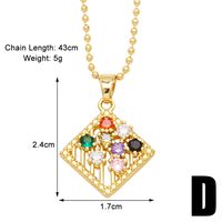 Sweet Heart Shape Copper Plating Inlay Zircon 18k Gold Plated Necklace sku image 4