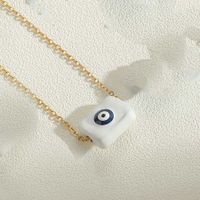 Wholesale Vintage Style Simple Style Devil's Eye Copper Inlay Zircon Pendant Necklace sku image 1